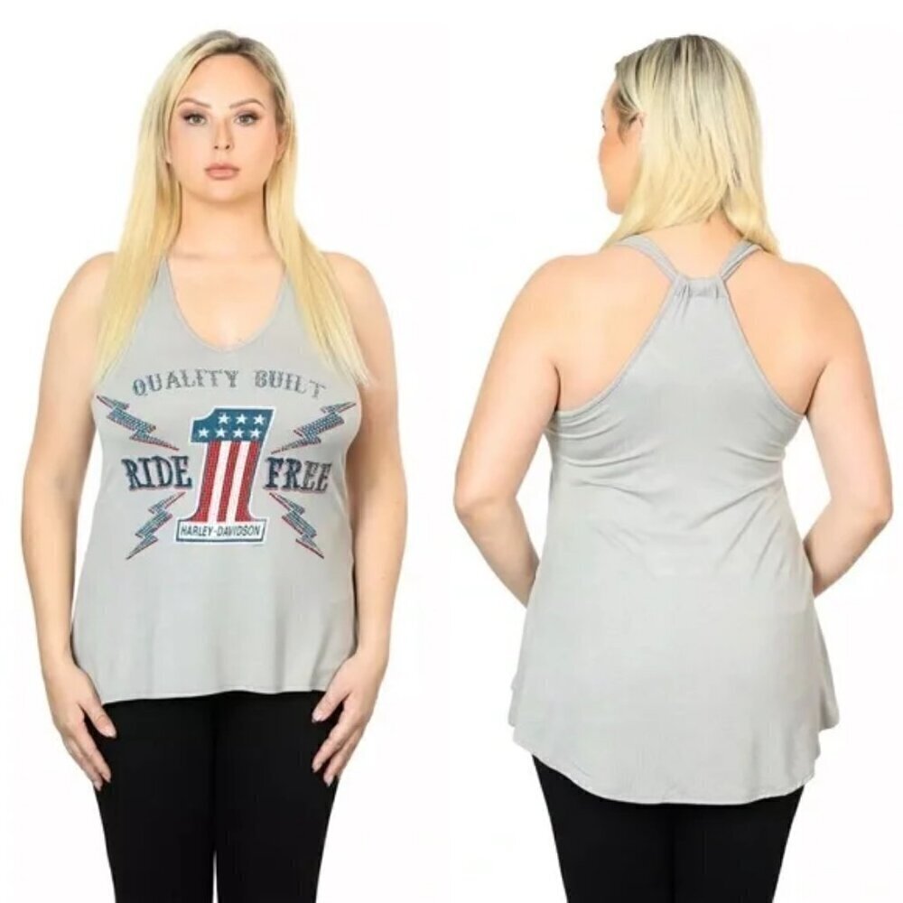Harley Davidson Size 1X "Off and Running" Sleeveless Racerback Tank Top
